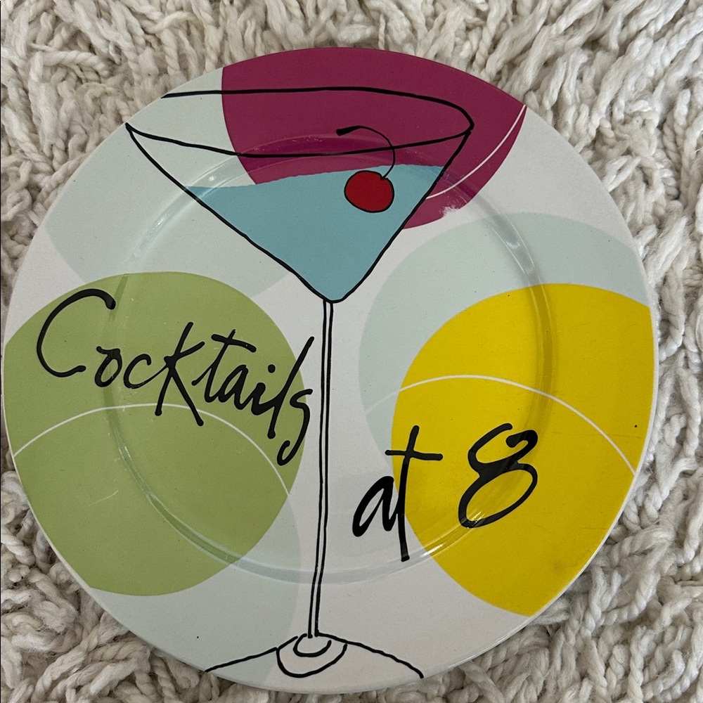 Vibrant Cocktail Plate Trio 8 Inch - Picture 3 of 9